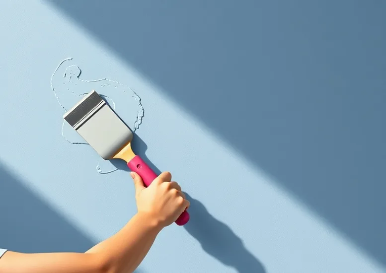 Application d'un enduit décoratif à la lisseuse sur un mur